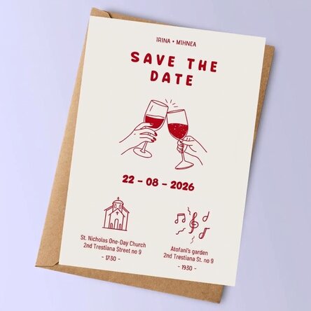 Personalised card with text – Wedding invitation