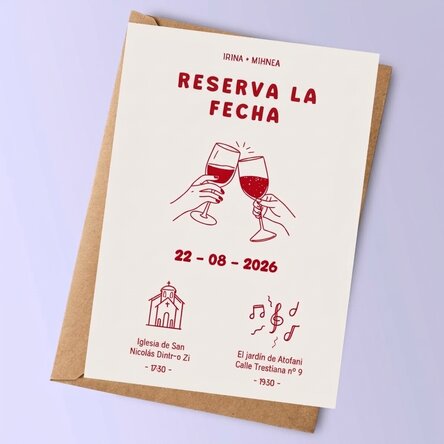 Tarjeta personalizada con texto - Invitación de boda