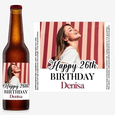 Cerveza personalizada con foto y mensaje - ¡Feliz cumpleaños!