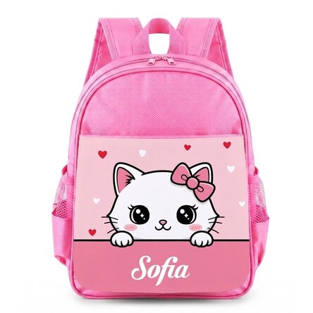 Mochila escolar personalizada con nombre - Gatita