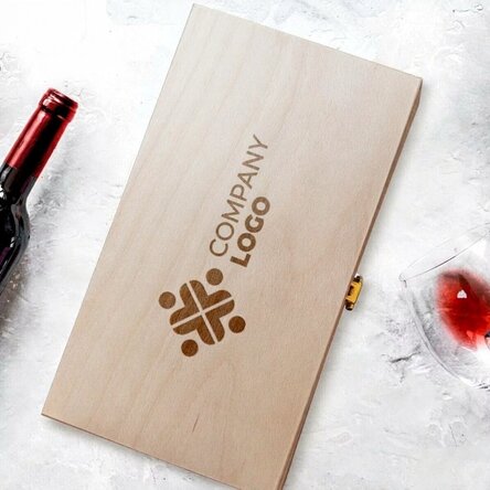 Caja de vino personalizada para dos botellas de vino con logotipo