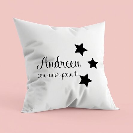 Cojín personalizado con nombre - estrellas