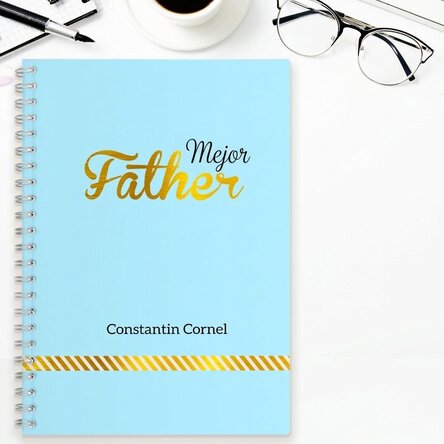 Cuaderno personalizado - Best Father, azul