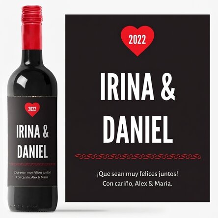 Vino personalizado de amor