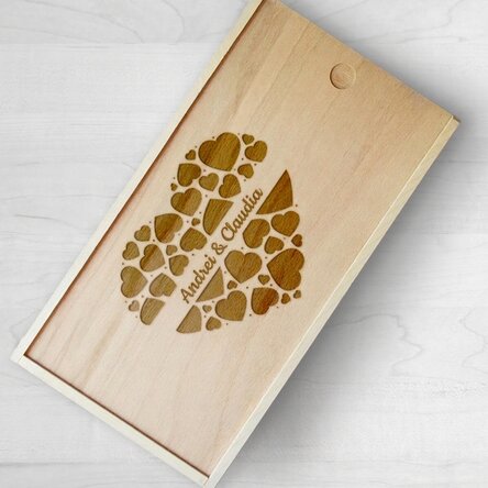 Caja de regalo personalizada de madera con vuestros nombres