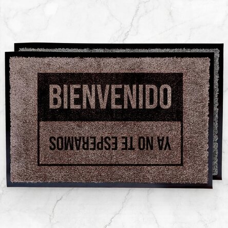 Alfombra de entrada para interior personalizada - «Bienvenido», «Adiós»