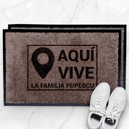 Alfombra de entrada para interior personalizada - Aquí se pone...