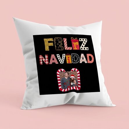 Cojín personalizado con foto - Feliz Navidad