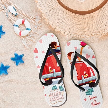 Chanclas personalizadas con texto - Luna de miel