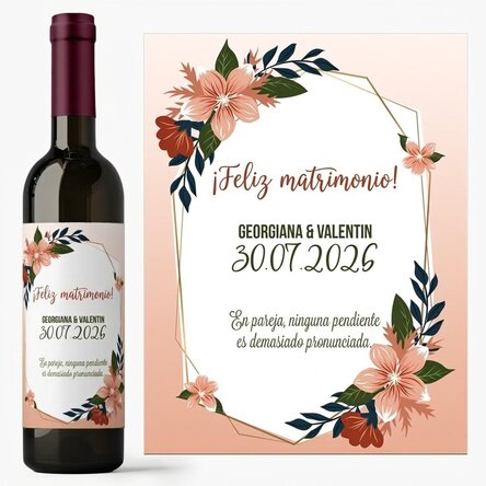 Vino personalizado con texto - Boda