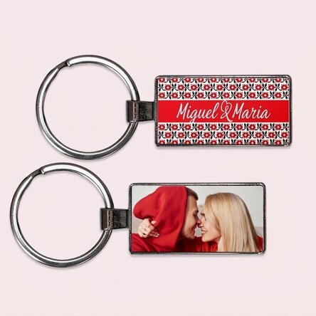 Llavero personalizado con una foto y un texto - modelo tradicional