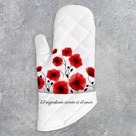 Manopla de cocina personalizada con el texto «Love mom»