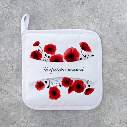 Soporte para ollas calientes personalizado con el texto «Love mom»
