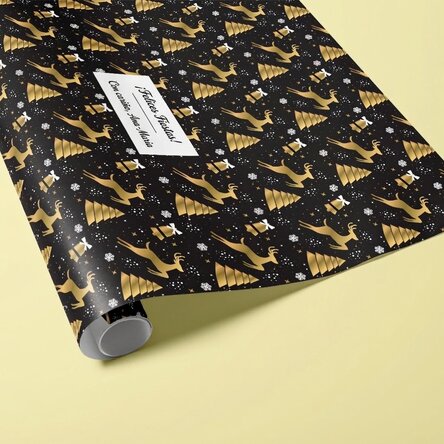 Papel de regalo personalizado con texto enmarcado - diseño navideño