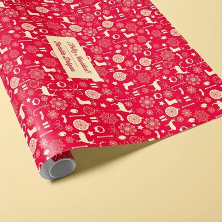 Papel de regalo personalizado con texto enmarcado - Reni