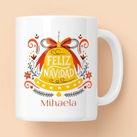 Taza personalizada con texto - Campana «Merry Christmas»