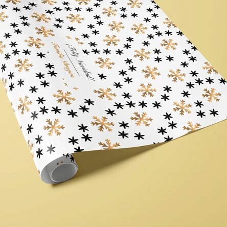 Papel de regalo personalizado con texto enmarcado - Snowflakes
