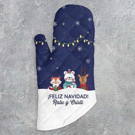Manopla de cocina personalizada con texto - Christmas Night