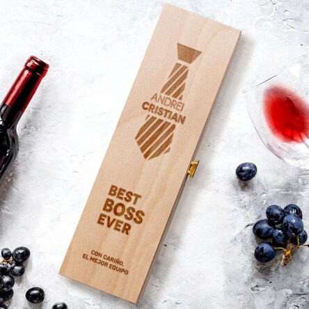 Caja de vino personalizada - Best Boss Ever 2