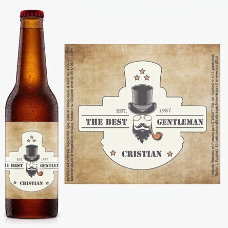 Cerveza personalizada con texto - Gentleman