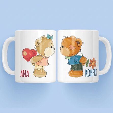 Tazas para parejas con mensaje - modelo de ositos