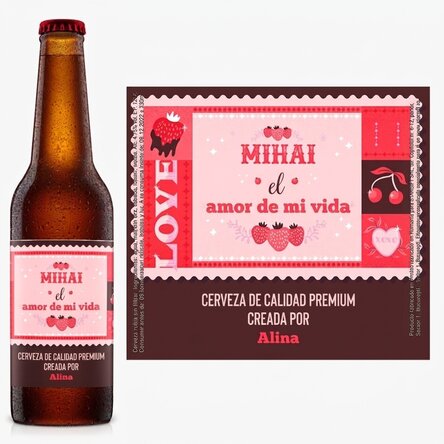 Cerveza personalizada con texto - San Valentín