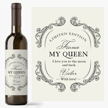 Vino personalizado con texto - Antique