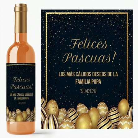 Vino personalizado con un mensaje para Pascua