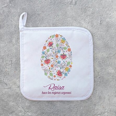 Salvamanteles personalizado con el texto «Happy Easter»