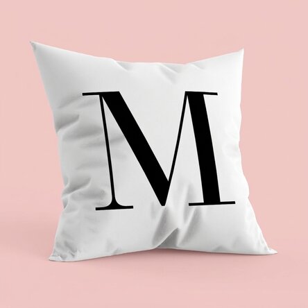 Personalised cushion with initial