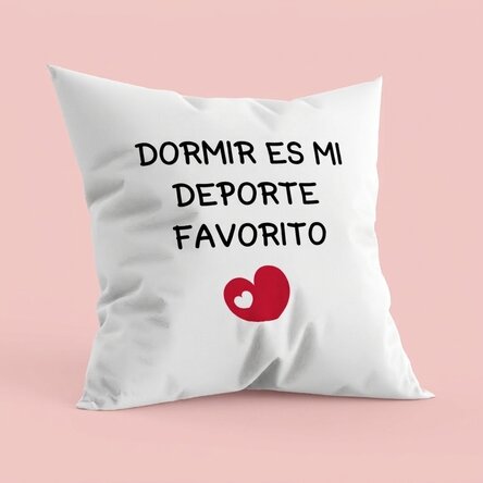 Almohada personalizada con texto: «Mi deporte favorito»