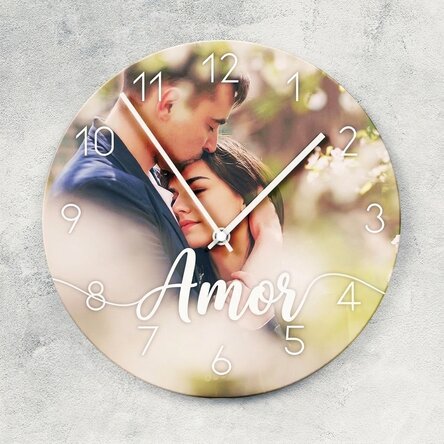Reloj personalizado con una foto y un texto romántico: «Nosotros dos»