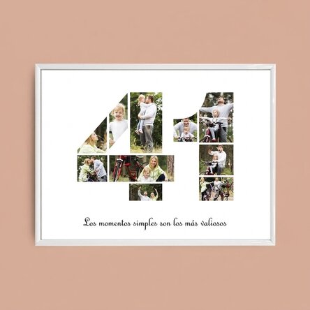 Cuadro paisajístico personalizado con 10 fotos, modelo n.º 41, y mensaje de texto