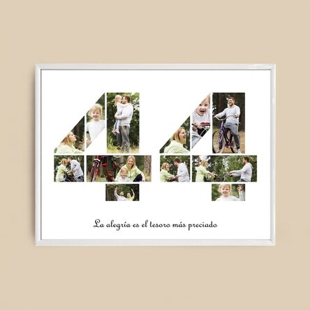 Cuadro paisajístico personalizado con 12 fotos, modelo n.º 44 y mensaje de texto