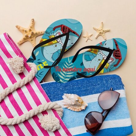 Chanclas personalizadas con texto - Tiburón