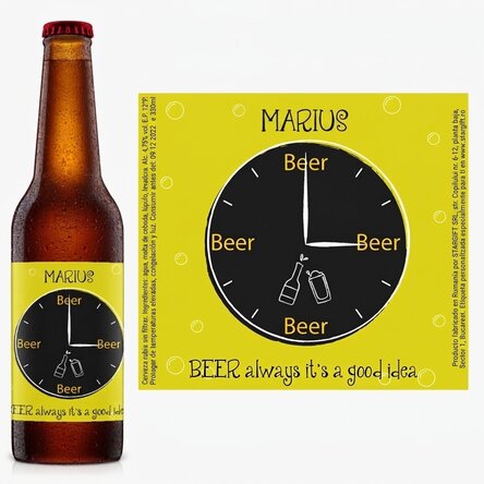 Cerveza personalizada con texto: «La cerveza siempre es una buena idea»