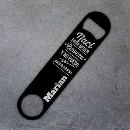 Abridor de cerveza personalizado con texto: «Born to drink beer»