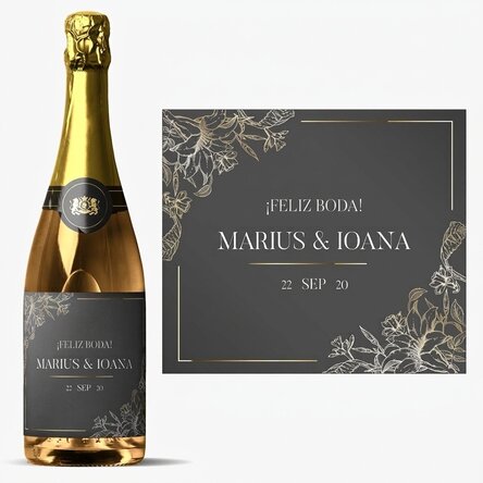 Vino espumoso personalizado con texto - Casa de piedra