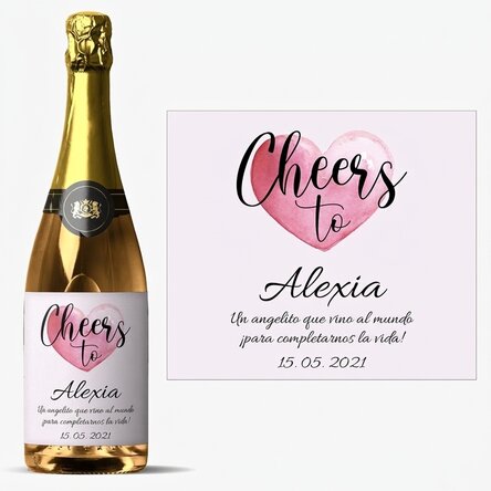 Vino espumoso personalizado con texto - ¡Salud por...!