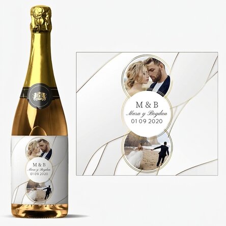 Vino espumoso personalizado con foto y texto - Together
