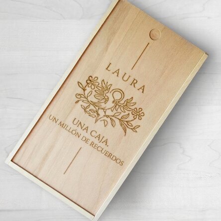Caja de regalo personalizada de madera - Pájaro