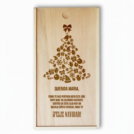 Caja de regalo personalizada de madera - Árbol de Navidad