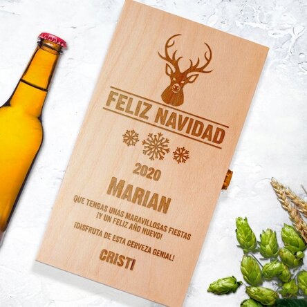 Caja de cerveza personalizada para tres botellas - Ren