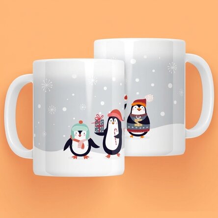 Taza personalizada con texto - Pingüinos