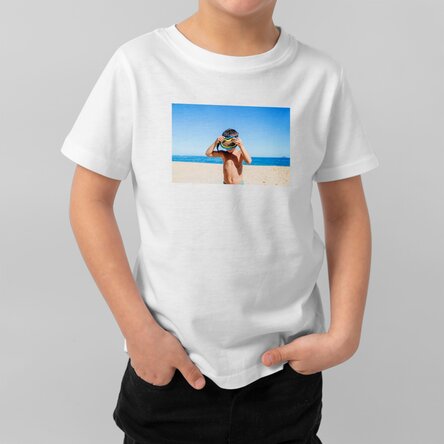 Customised cotton T-shirt for children with a landscape photo