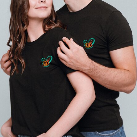 Custom cotton T-shirt with text - Wedding rings