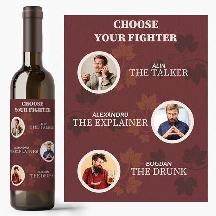 Personalised wine with 3 photos and text - Friendship Roles
