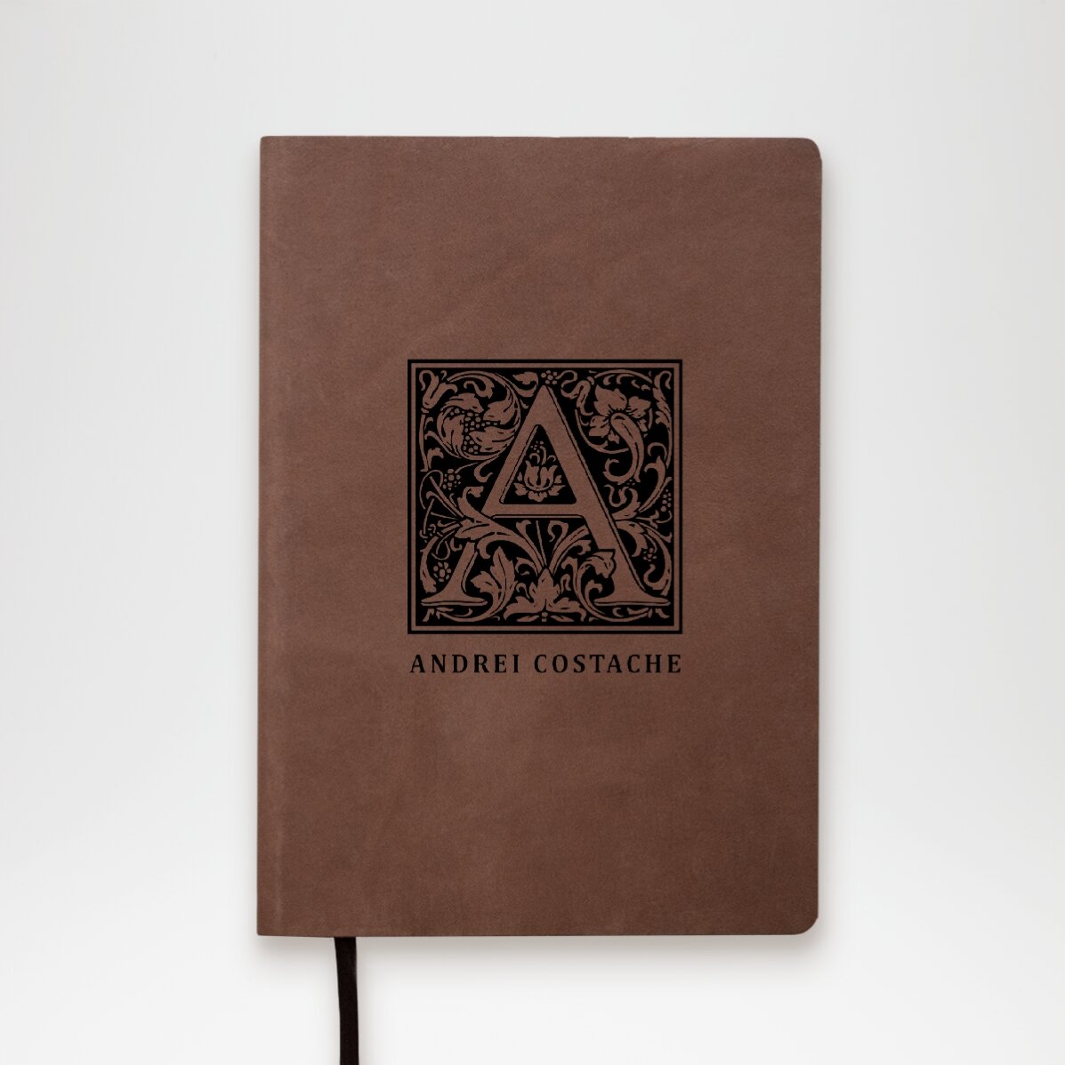 Personalised leather diary with monogram and name for name day