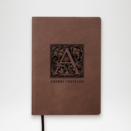 Personalised leather diary with monogram and name for name day