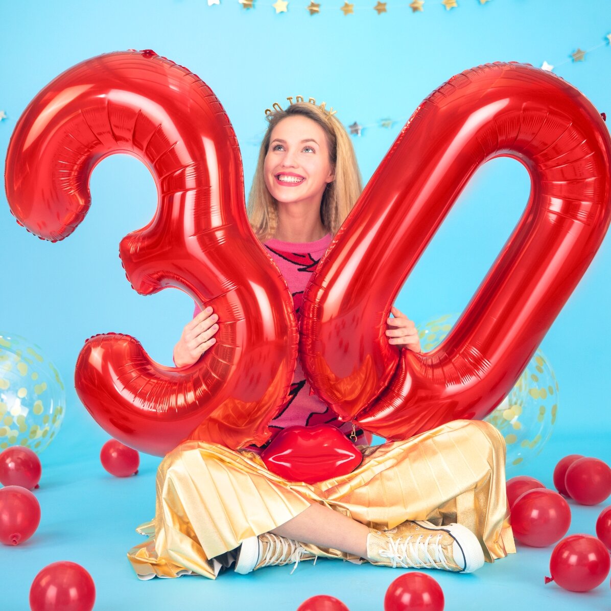 Globos - Cifras rojas de 86 cm